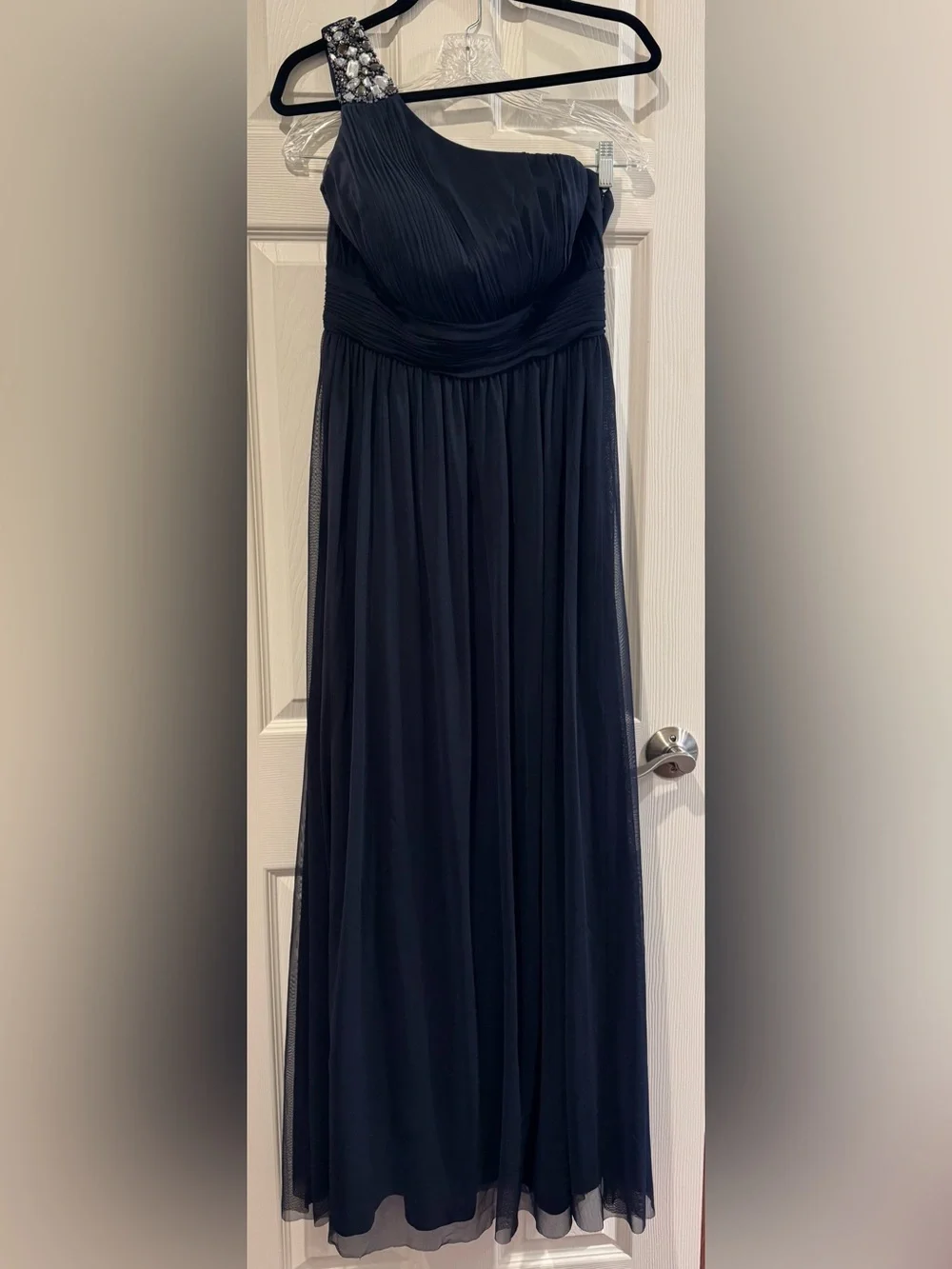 Women's Navy A-Line Tulle Elegant Dress